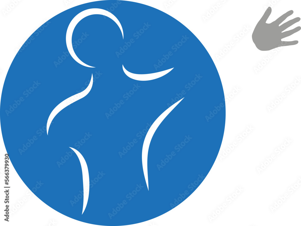 Person in Bewegung, Hand, Handrehabilitation, Handtherapie, Ergotherapie, Logo, Icon