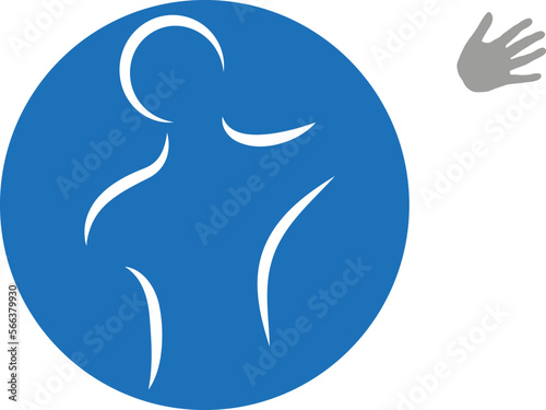 Person in Bewegung, Hand, Handrehabilitation, Handtherapie, Ergotherapie, Logo, Icon