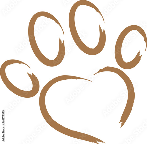 Katzenpfote, Katze, Herz, Katzen Logo, Cat logo