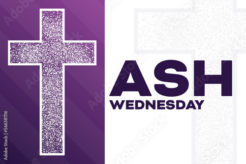 Ash Wednesday. Vector illustration. Holiday poster.