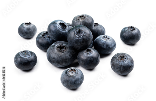 Blueberries on white background