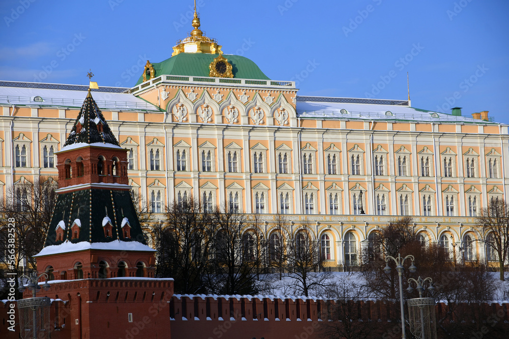 Moscow Kremlin architecture in winter