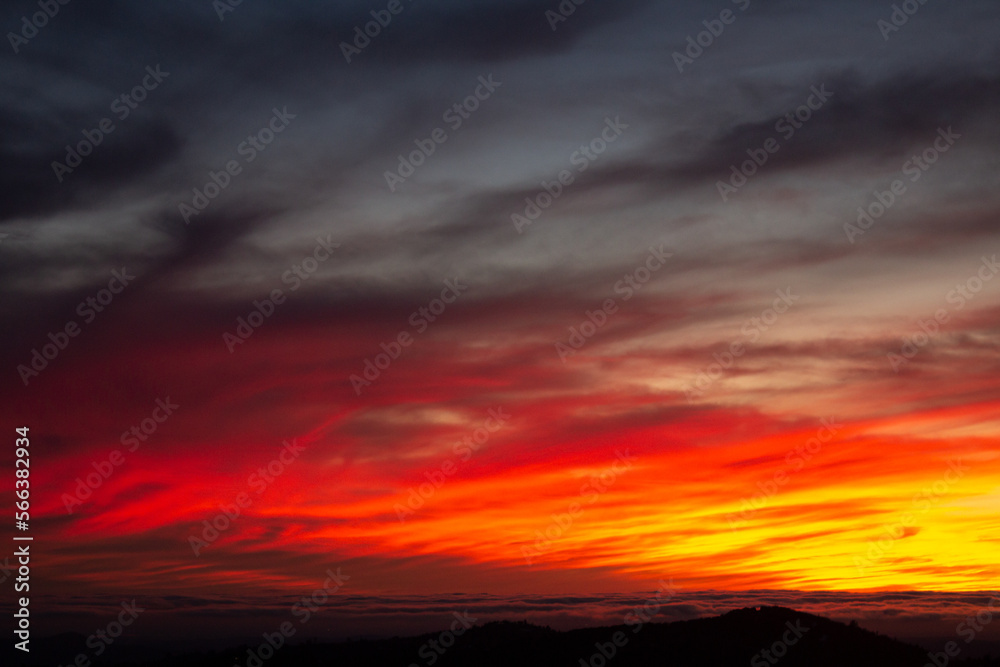 colorful sunset with clouds
