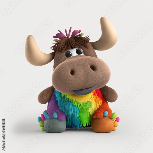 Colorful Moose Plush Toy