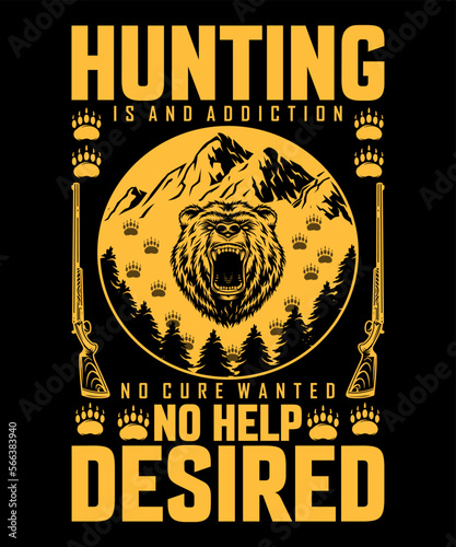 hunting t shirt design vector