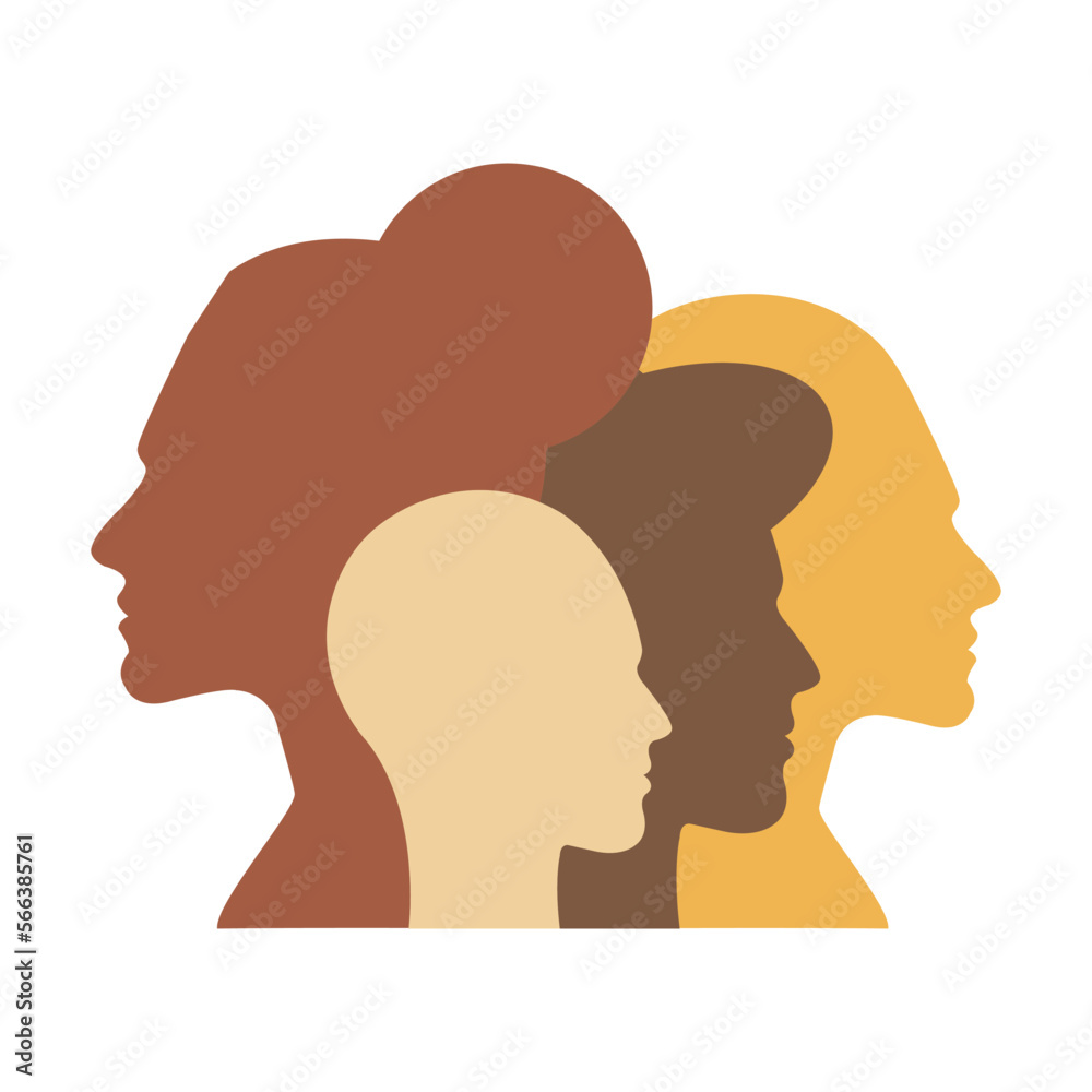 People silhouette, group of young male and female person profile avatar vector illustration for team and connection People silhouette, group of young male and female person profile avatar vector illustration for team and connection
