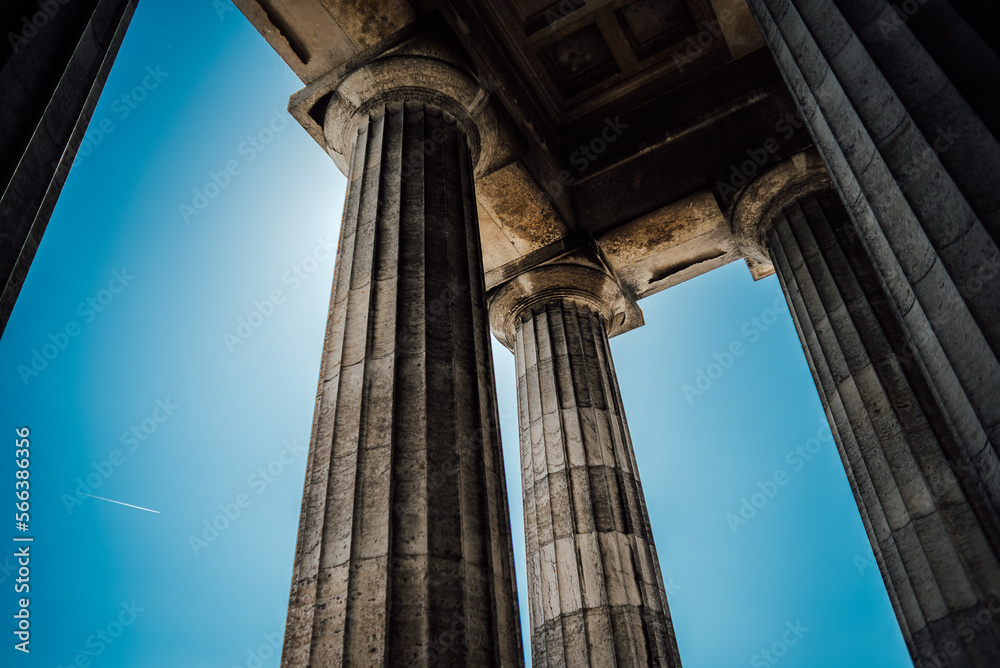 Ancient Ruins with Blue Sky Background