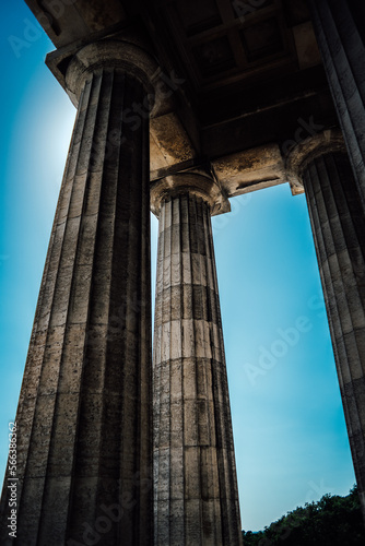 Ancient Ruins with Blue Sky Background
