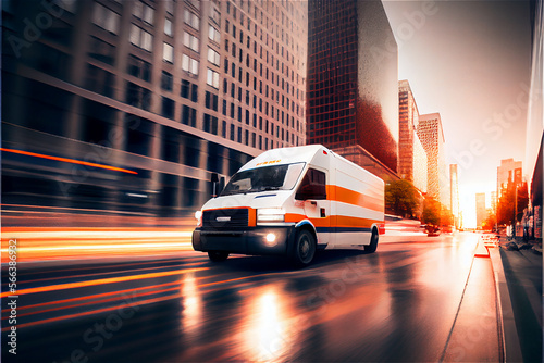 Delivery truck speeding on ...