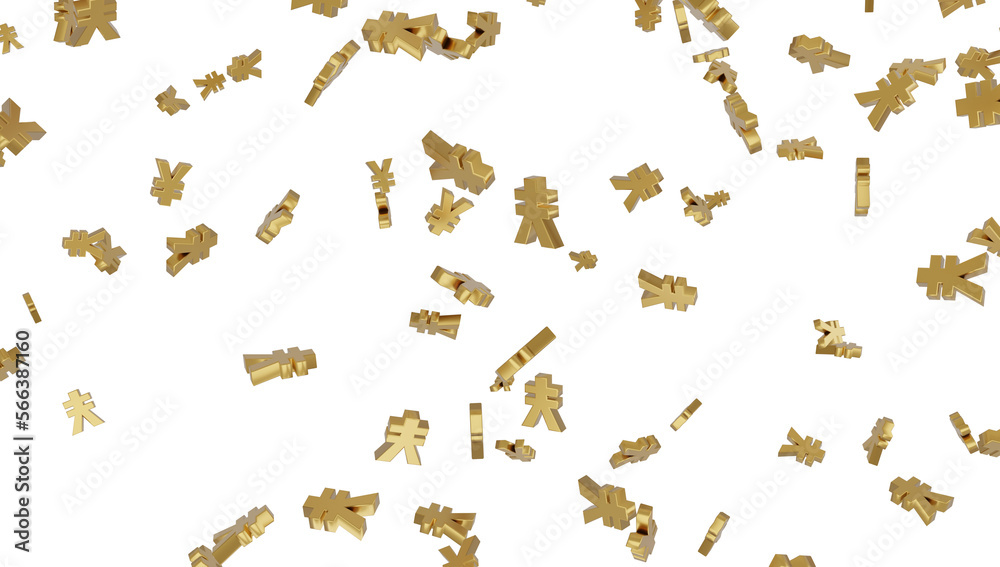 yen symbol background 3d rendering on transparent background. Stock