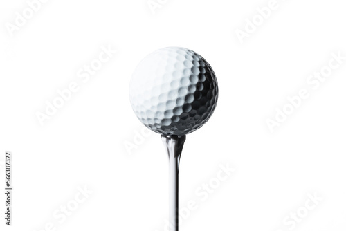 Golf Ball and Tee on White