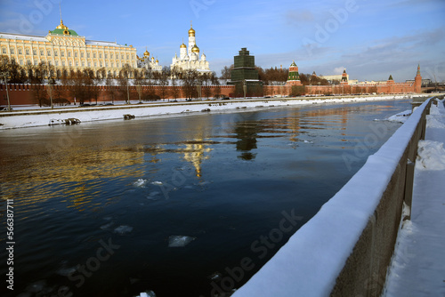 Obraz na płótnie Moscow Kremlin architecture in winter. Popular landmark. w salonie
