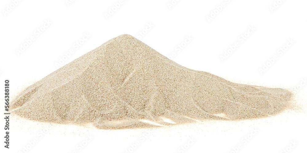 Dry beach sand isolated on a white background. Desert sand. - obrazy, fototapety, plakaty 