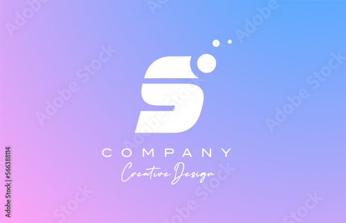 blue pastel S alphabet letter logo with white dots. Corporate creative template design for company and business