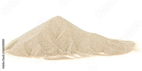 Dry beach sand isolated on a white background. Desert sand.