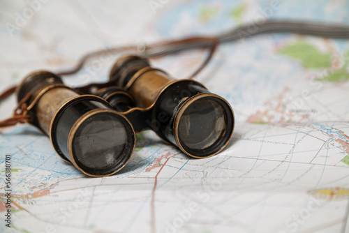 Ancient binoculars are on map.