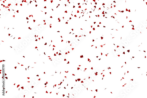 Fototapeta Naklejka Na Ścianę i Meble -  Red confetti in the shape of hearts isolated