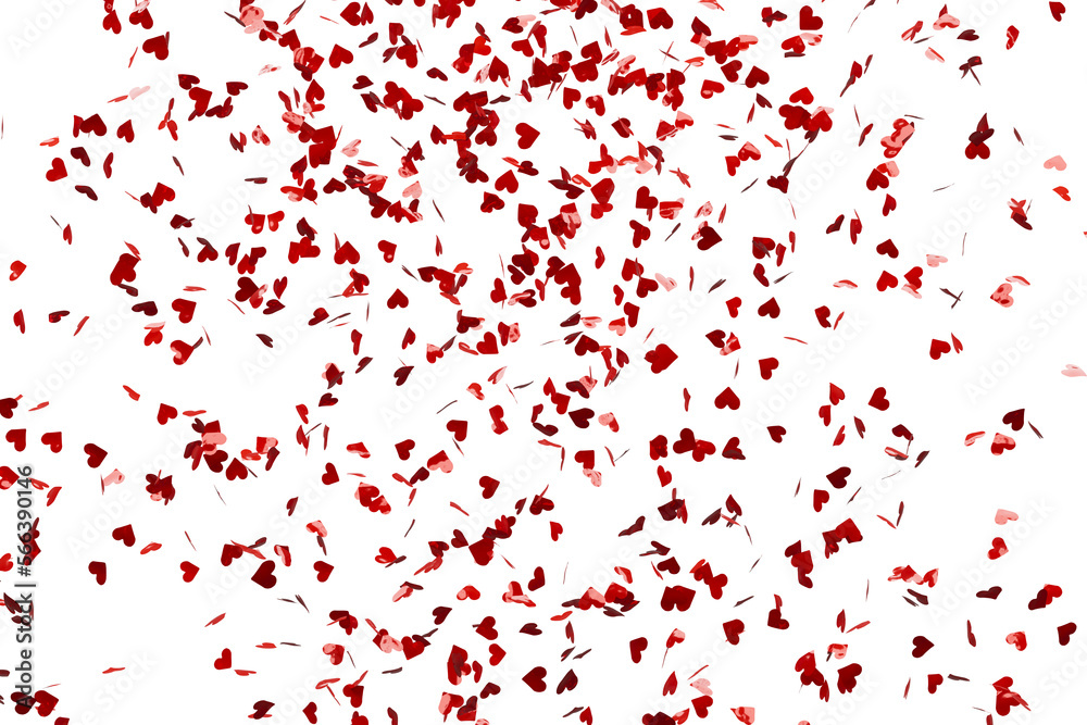 Red confetti in the shape of hearts isolated. 3d rendering Red confetti in the shape of hearts isolated. 3d rendering