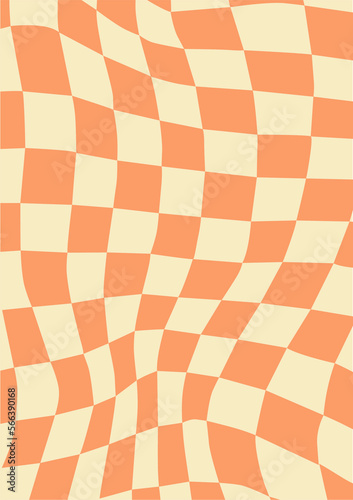 Retro Groovy Chess Hippie Background. Y2k Style 90s.