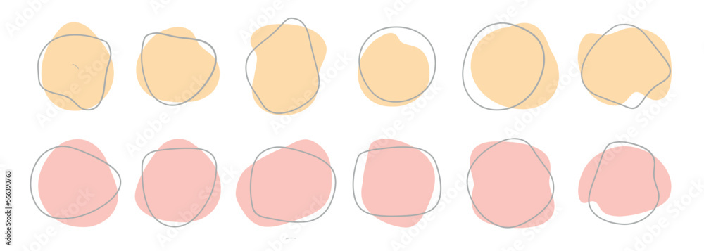 Abstract fluid shapes, organic elements set. Irregular liquid forms, blobs. Modern backgrounds from overlapping amorphous random spots. Flat graphic vector illustration isolated on white background Abstract fluid shapes, organic elements set. Irregular liquid forms, blobs. Modern backgrounds from overlapping amorphous random spots. Flat graphic vector illustration isolated on white background