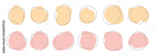 Abstract fluid shapes, organic elements set. Irregular liquid forms, blobs. Modern backgrounds from overlapping amorphous random spots. Flat graphic vector illustration isolated on white background