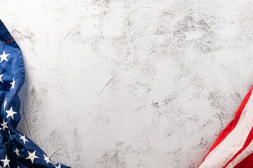 Presidents' Day. Banner template design of presidents day concept, flag of United States American, USA flag for Memorial day on abstract Background