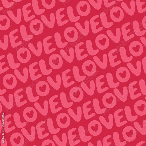 Seamless pattern with  love  text