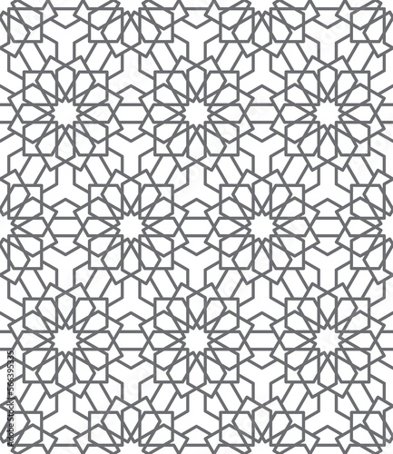 Seamless geometric pattern. Vector decorative ornamental pattern. Abstract background. Morocco Seamless pattern. Traditional Islamic Design. Mosque decoration element. 