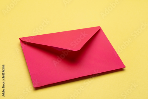 Red envelope on yellow background