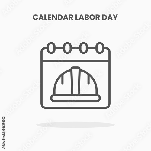 Calendar Labor Day icon vector illustration line style. Great design for web  app and more. Editable Stroke and pixel perfect.