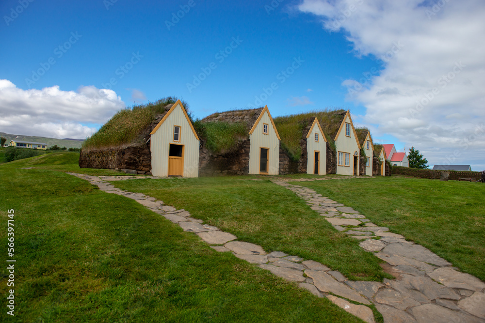 Traditional grass-covered houses in Iceland Traditional grass-covered houses in Iceland