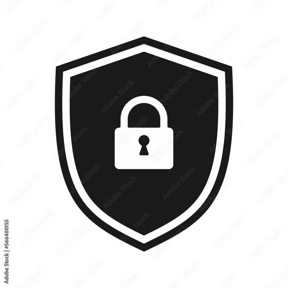Shield with a lock. illustration Shield with a lock. illustration
