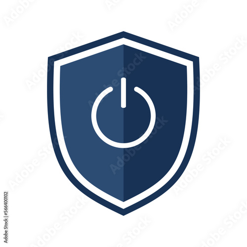 Shield in button to turn on. Illustration