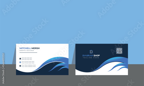 Luxury business card flat design template vector. Two sided presentation of professional business or visiting card design.