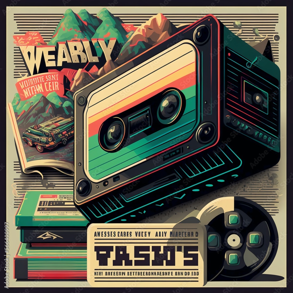 Fototapeta premium Records, tapes, VHS(2) 