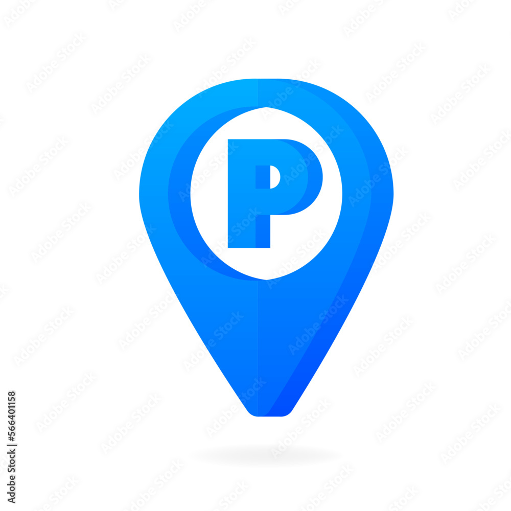 Parking blue pointer on map. Map parking pointer. Parking map point. GPS Navigator. Vector illustration. Parking blue pointer on map. Map parking pointer. Parking map point. GPS Navigator. Vector illustration.