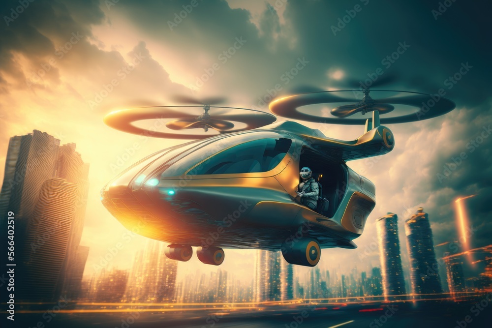 Future of urban air mobility, city air taxi, UAM urban air mobility ...