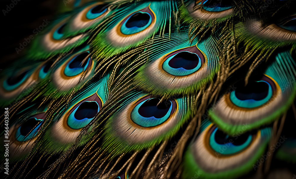 Obraz premium Colorful and Artistic Peacock Feathers. digital art, generative ai 