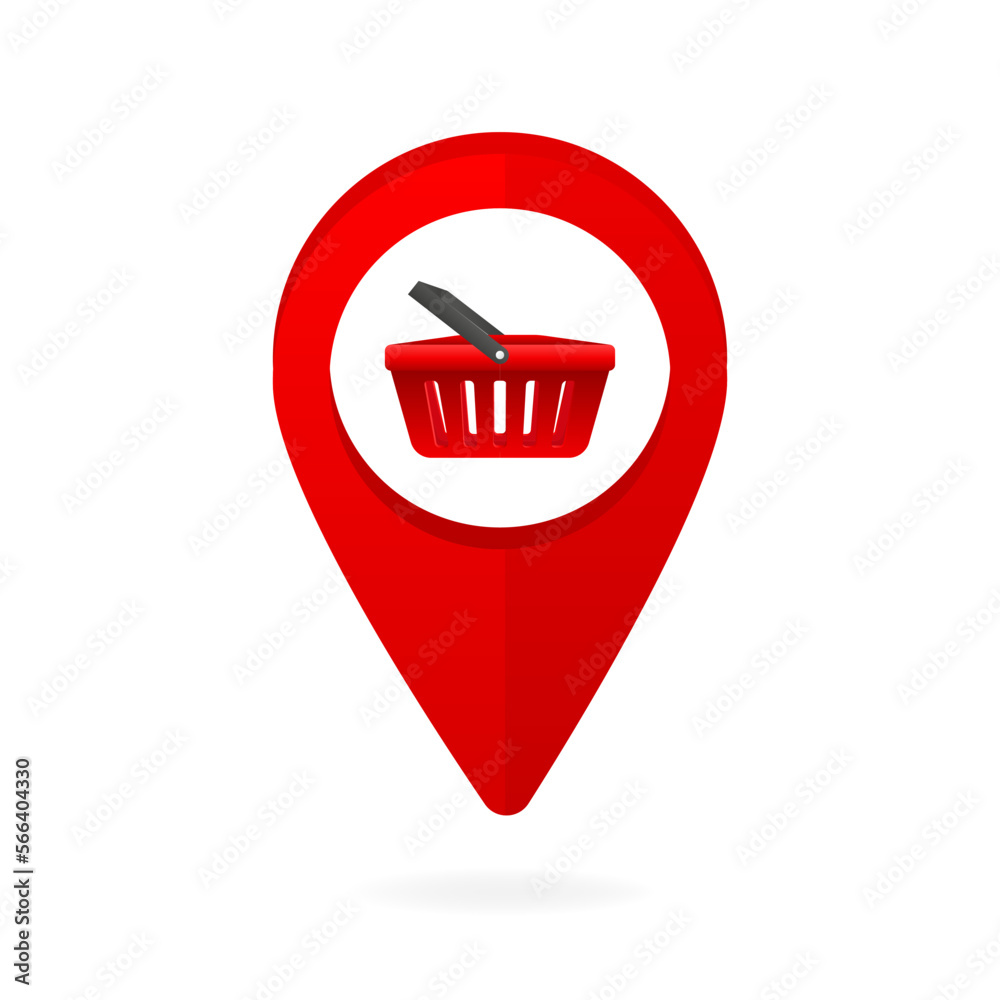 Shop blue pointer on map. Map store pointer. Shop map point. GPS Navigator. Vector illustration. Shop blue pointer on map. Map store pointer. Shop map point. GPS Navigator. Vector illustration.