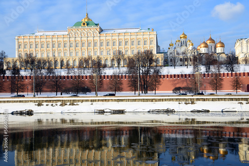 Obraz na płótnie Moscow Kremlin architecture in winter. Popular landmark. w salonie