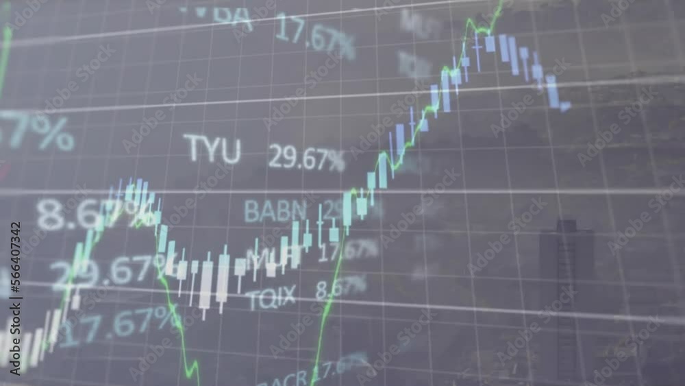 Animation of financial data processing over grid