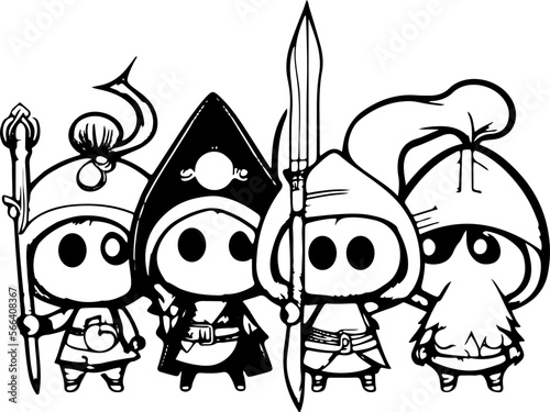  cartoons, vektor, abbildung, halloween, kind, zeichnung, black, character, comic, gesicht, junge, spaß, lächeln, monster, kunst, schädel, leute, tier, komisch, kostüm, rpg, cartoon, cute, eyes, graph