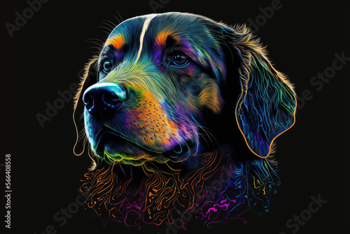 Obraz na płótnie Portrait of dog psychedelic art style w salonie