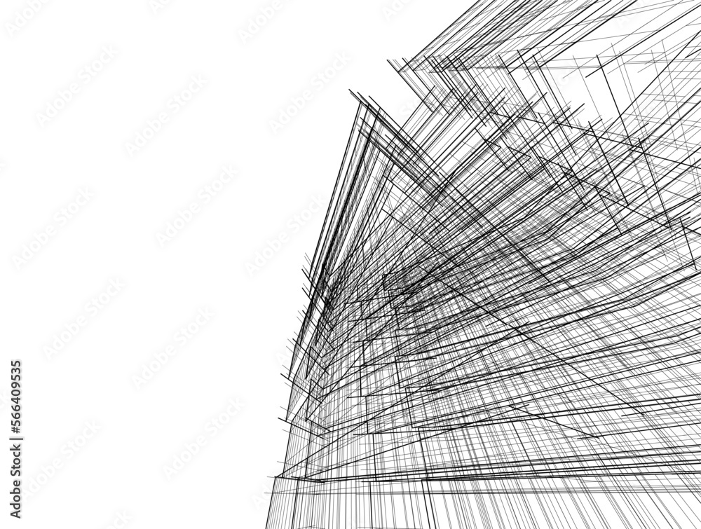 Abstract architectural rendering 3d illustration Abstract architectural rendering 3d illustration
