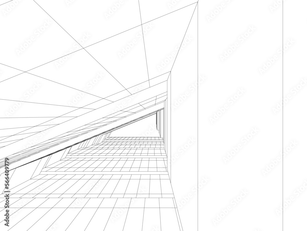 Abstract architectural drawing 3d Abstract architectural drawing 3d