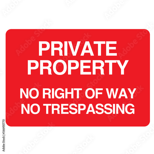 Restricted Private Property Sign on Transparent Background 