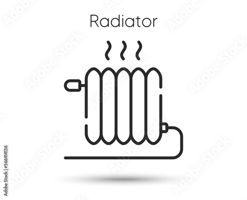 Heat radiator line icon. Winter convector sign. Domestic heater symbol. Illustration for web and mobile app. Line style heat convector icon. Editable stroke household radiator. Vector