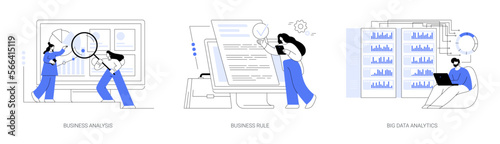IT project management abstract concept vector illustrations.