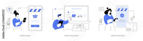 Online store purchase abstract concept vector illustrations.