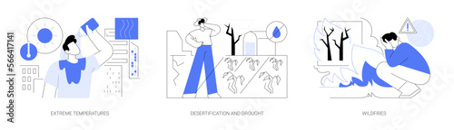 Extreme weather conditions abstract concept vector illustrations.